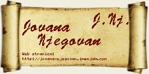 Jovana Njegovan vizit kartica